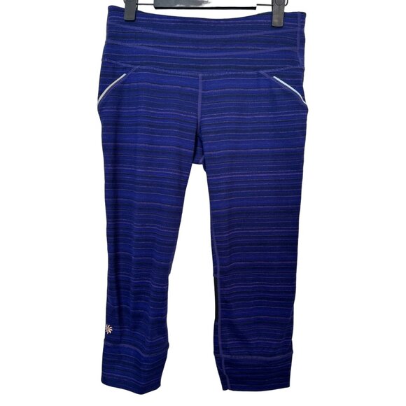 ATHLETA Small Relay Purple Sandstone Tight Leggings Crop Capri Active Stretch - Picture 1 of 11
